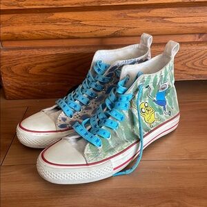 Adventure Time Green and Blue High-Top Sneakers
